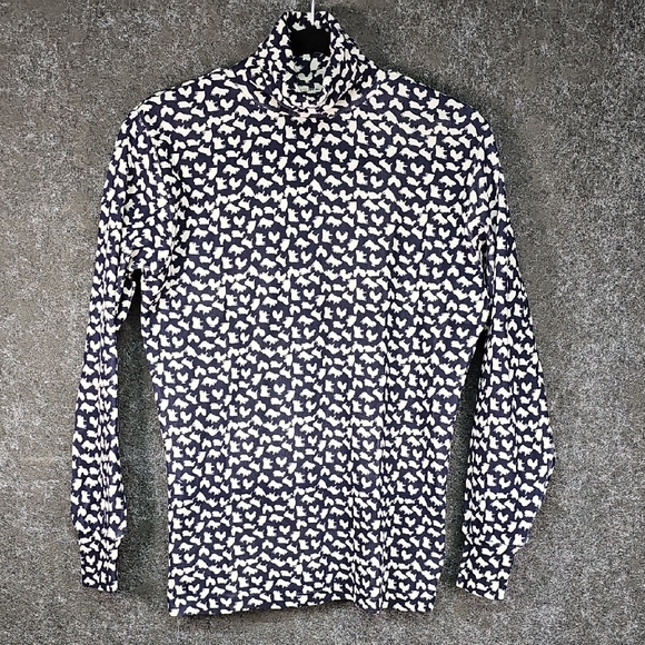 The Eagle'S Eye Tops - Vintage The Eagles Eye Farm Animal Print Turtleneck, Navy White, Size M/L